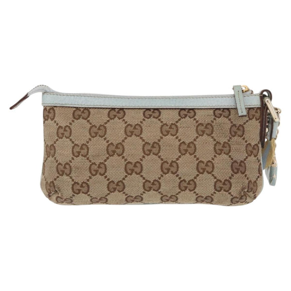 GUCCI GG Canvas Pouch Beige 152507 Auth 154014