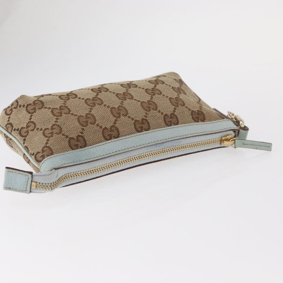 GUCCI GG Canvas Pouch Beige 152507 Auth 154014