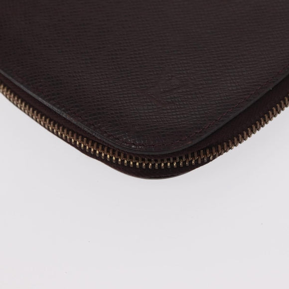 LOUIS VUITTON Taiga Organizer Atoll Travel Case Acajou M30656 LV Auth 154018