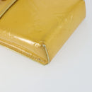 LOUIS VUITTON Monogram Vernis Walker Wallet Lime Yellow M91074 LV Auth 154019-11