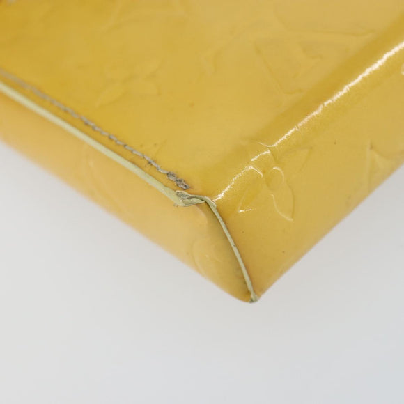 LOUIS VUITTON Monogram Vernis Walker Wallet Lime Yellow M91074 LV Auth 154019