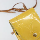 LOUIS VUITTON Monogram Vernis Walker Wallet Lime Yellow M91074 LV Auth 154019-14
