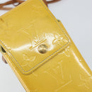 LOUIS VUITTON Monogram Vernis Walker Wallet Lime Yellow M91074 LV Auth 154019-15
