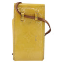 LOUIS VUITTON Monogram Vernis Walker Wallet Lime Yellow M91074 LV Auth 154019-3