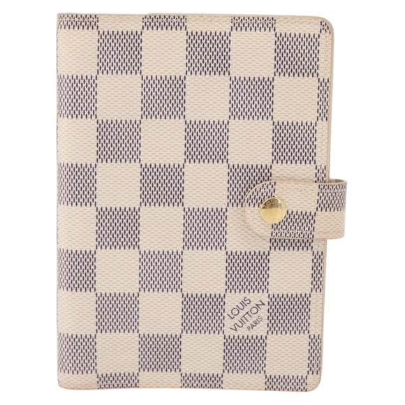 LOUIS VUITTON Damier Azur Agenda PM Day Planner Cover R20706 LV Auth 154021