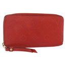 LOUIS VUITTON Monogram Empreinte Zippy Wallet Red M60737 LV Auth 154025-1