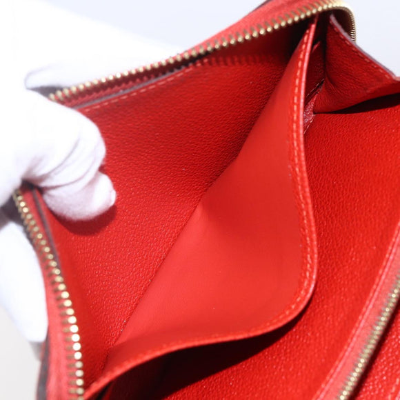 LOUIS VUITTON Monogram Empreinte Zippy Wallet Red M60737 LV Auth 154025