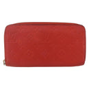 LOUIS VUITTON Monogram Empreinte Zippy Wallet Red M60737 LV Auth 154025-13