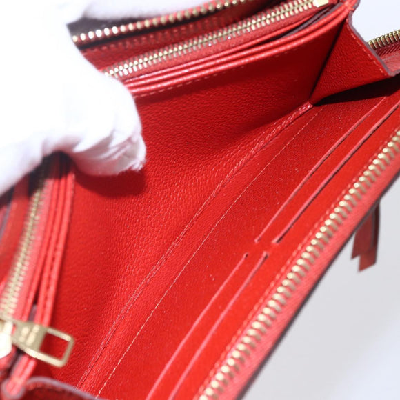 LOUIS VUITTON Monogram Empreinte Zippy Wallet Red M60737 LV Auth 154025