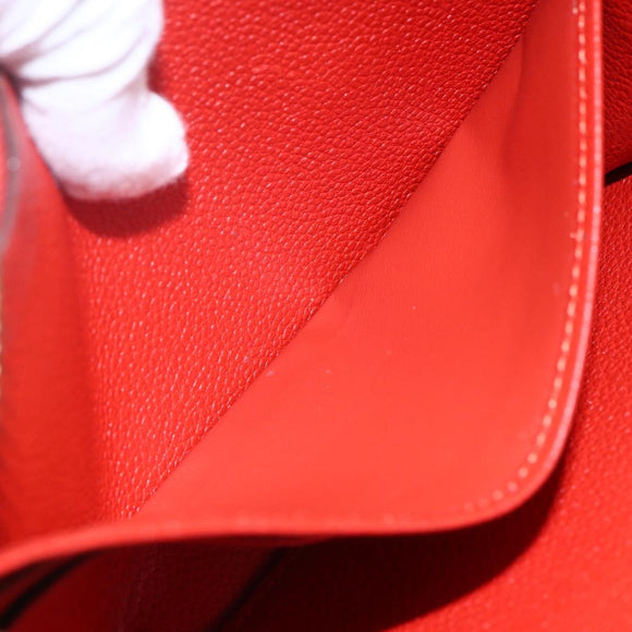 LOUIS VUITTON Monogram Empreinte Zippy Wallet Red M60737 LV Auth 154025