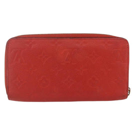 LOUIS VUITTON Monogram Empreinte Zippy Wallet Red M60737 LV Auth 154025 - 0