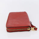 LOUIS VUITTON Monogram Empreinte Zippy Wallet Red M60737 LV Auth 154025-3