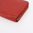 LOUIS VUITTON Monogram Empreinte Zippy Wallet Red M60737 LV Auth 154025-7