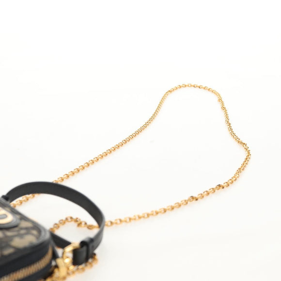 Christian Dior Trotter Canvas Phone Holder Chain Montaigne Bag Navy Auth 154027M
