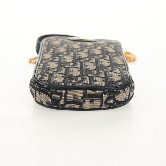 Christian Dior Trotter Canvas Phone Holder Chain Montaigne Bag Navy Auth 154027M