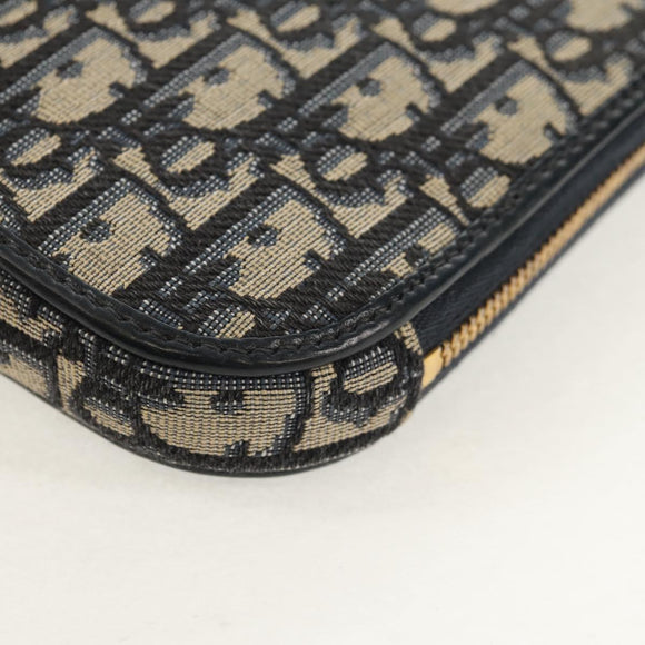 Christian Dior Trotter Canvas Phone Holder Chain Montaigne Bag Navy Auth 154027M