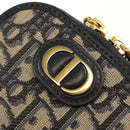 Christian Dior Trotter Canvas Phone Holder Chain Montaigne Bag Navy Auth 154027A-17