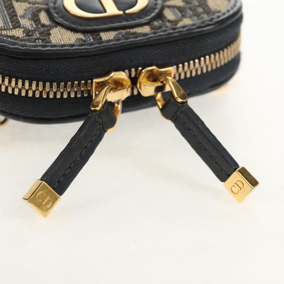 Christian Dior Trotter Canvas Phone Holder Chain Montaigne Bag Navy Auth 154027M
