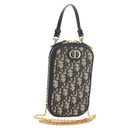 Christian Dior Trotter Canvas Phone Holder Chain Montaigne Bag Navy Auth 154027M-1