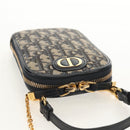 Christian Dior Trotter Canvas Phone Holder Chain Montaigne Bag Navy Auth 154027A-6