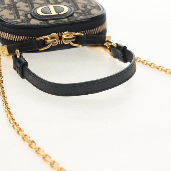 Christian Dior Trotter Canvas Phone Holder Chain Montaigne Bag Navy Auth 154027M