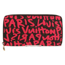 LOUIS VUITTON Monogram Graffiti Zippy Wallet Wallet Pink M93710 Auth 154028V-13