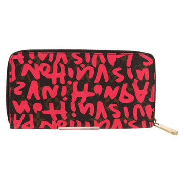 LOUIS VUITTON Monogram Graffiti Zippy Wallet Wallet Pink M93710 Auth 154028V - 0