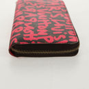 LOUIS VUITTON Monogram Graffiti Zippy Wallet Wallet Pink M93710 Auth 154028V-4