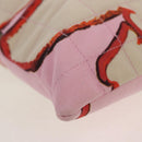 CHANEL Choco Bar Hand Bag Canvas Gold Pink CC Auth 154030M-11