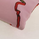 CHANEL Choco Bar Hand Bag Canvas Gold Pink CC Auth 154030M-14