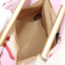 CHANEL Choco Bar Hand Bag Canvas Gold Pink CC Auth 154030M-16