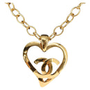 CHANEL COCO Mark Necklace metal Gold Tone CC Auth 154033SAV-1