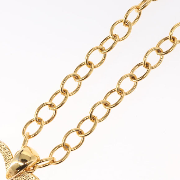 CHANEL COCO Mark Necklace metal Gold Tone CC Auth 154033SAV
