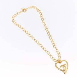 CHANEL COCO Mark Necklace metal Gold Tone CC Auth 154033SAV - 0