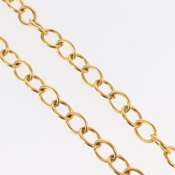 CHANEL COCO Mark Necklace metal Gold Tone CC Auth 154033SAV