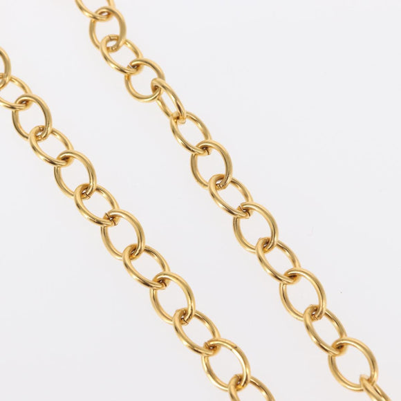 CHANEL COCO Mark Necklace metal Gold Tone CC Auth 154033SAV