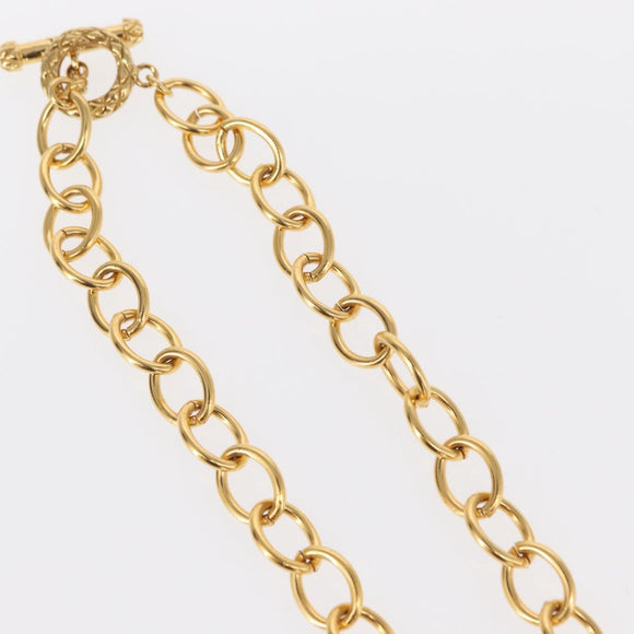 CHANEL COCO Mark Necklace metal Gold Tone CC Auth 154033SAV