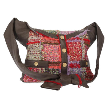 CHANEL Girl Chanel Shoulder Bag Tweed Multicolor Gold CC Auth 154036SAM