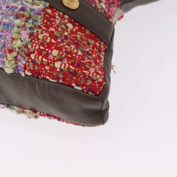 CHANEL Girl Chanel Shoulder Bag Tweed Multicolor Gold CC Auth 154036SAM