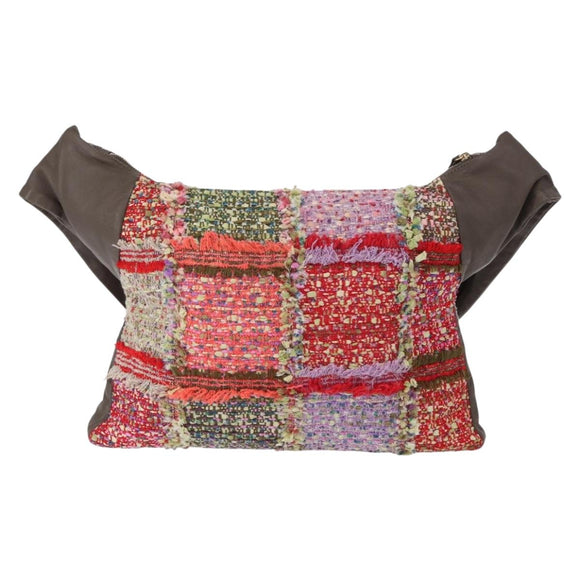 CHANEL Girl Chanel Shoulder Bag Tweed Multicolor Gold CC Auth 154036SAM