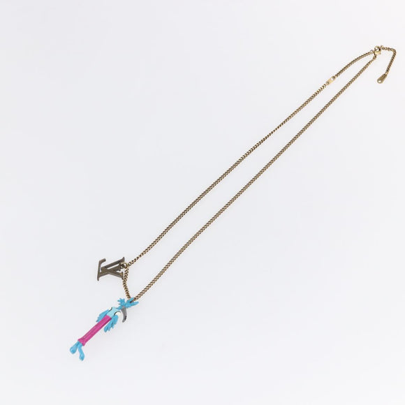 LOUIS VUITTON LV Animals Necklace metal Gold Tone MP2928 LV Auth 154037SAM