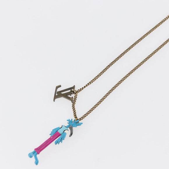 LOUIS VUITTON LV Animals Necklace metal Gold Tone MP2928 LV Auth 154037SAM