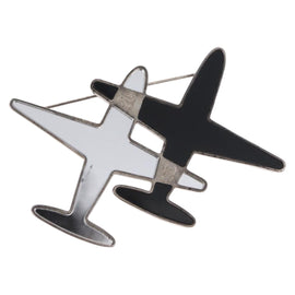 CHANEL Airline Mirror Brooch metal Silver CC Auth 154038V