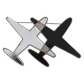 CHANEL Airline Mirror Brooch metal Silver CC Auth 154038V - 0