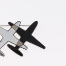 CHANEL Airline Mirror Brooch metal Silver CC Auth 154038V-4