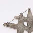 CHANEL Airline Mirror Brooch metal Silver CC Auth 154038V-9