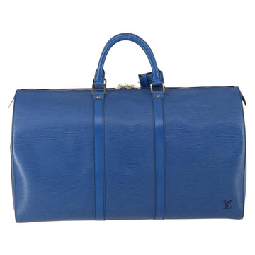 LOUIS VUITTON Epi Keepall 50 Boston Bag Blue M42965 LV Auth 154039V - 0