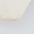 CHANEL Matelasse Clutch Bag Canvas White Silver CC Auth 154040-10