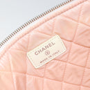 CHANEL Matelasse Clutch Bag Canvas White Silver CC Auth 154040-13