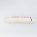 CHANEL Matelasse Clutch Bag Canvas White Silver CC Auth 154040-7